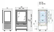 Vitrine rfrigre 4 faces vitres positive ou ngative ventile ISA - Cristal Tower 93 LH RV TB/TN